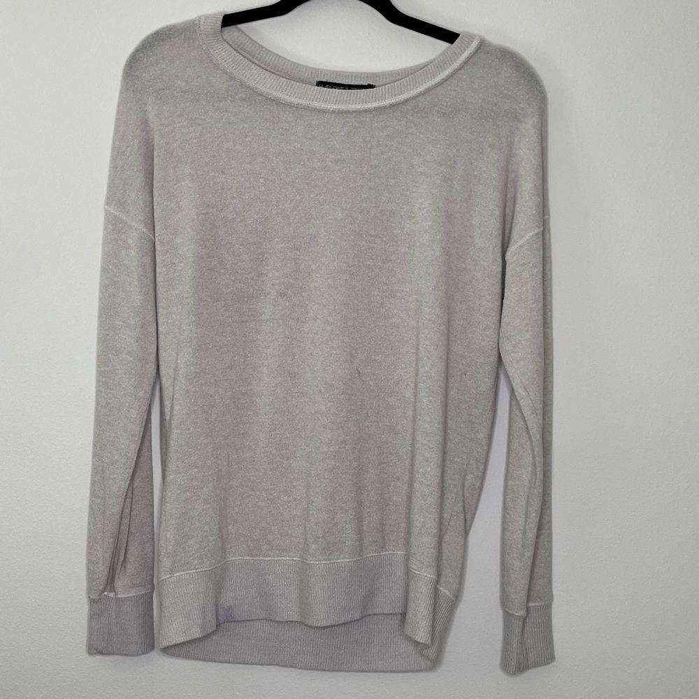 Harlowe and Graham gray knit sweater size medium